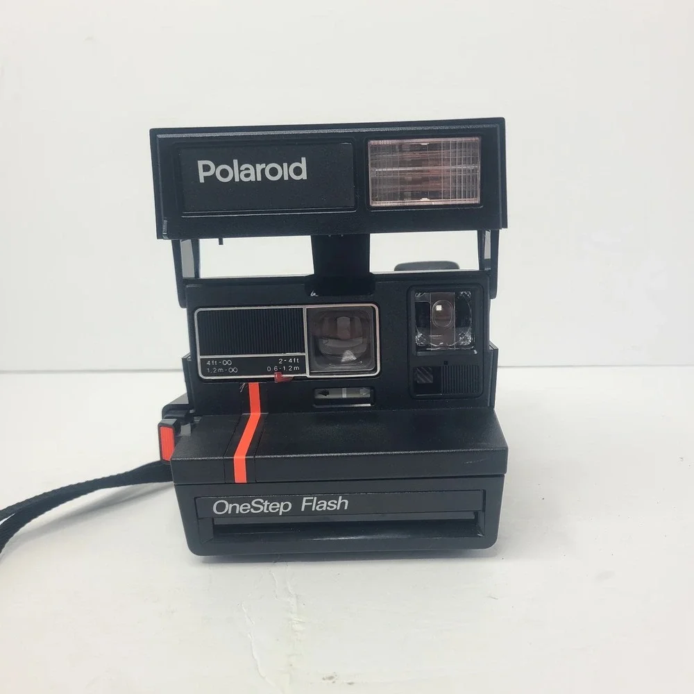 Vintage Polaroid 600 OneStep Flash Instant Camera Red Stripe Tested